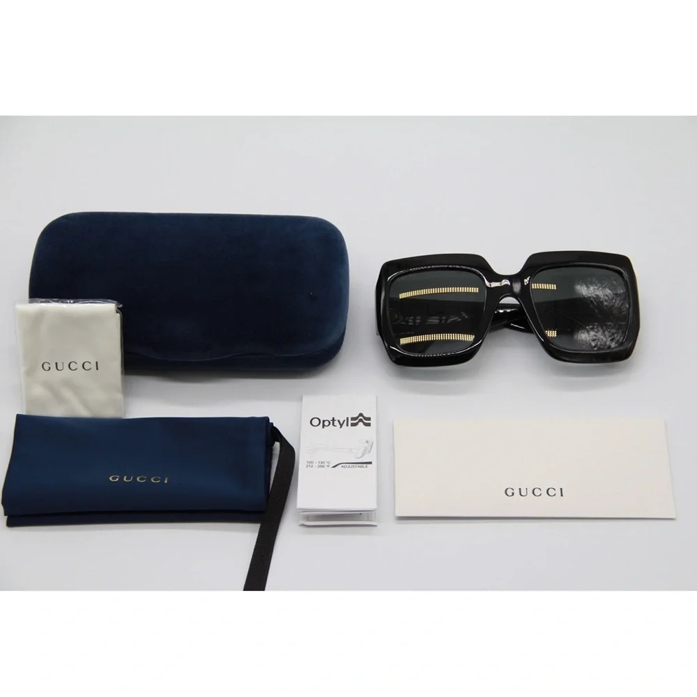 NEW GG0053SN 001 GUCCI WOMEN’S SUNGLASSES GG0053S 001 BLACK SUNGLASSES GG0053S - Picture 11 of 14
